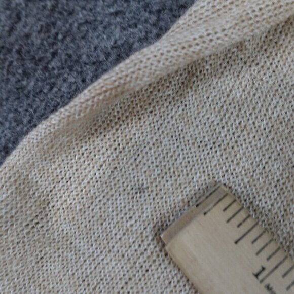 Free People Beach Women's Sweater Dress Small Beige Midi Flare 100% Linen - Picture 13 of 13
